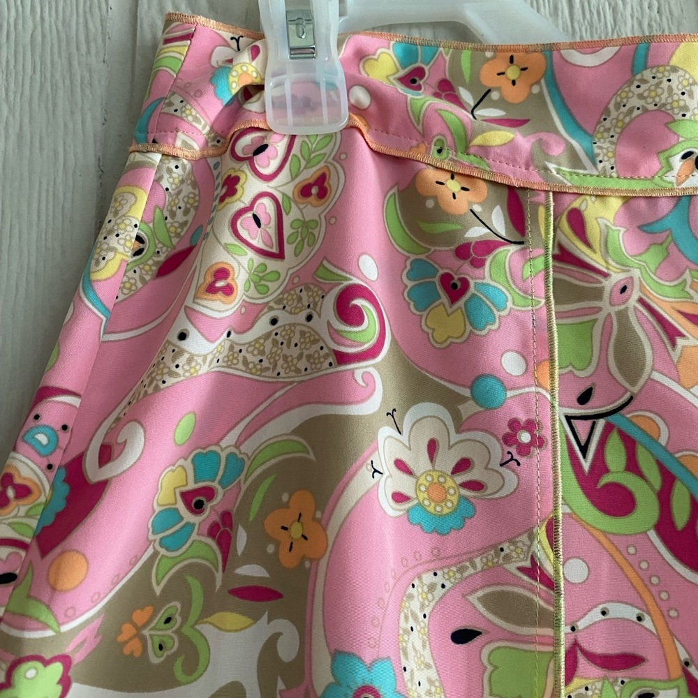 Y2K Sag Harbor Women Pink Multicolor Paisley Floral Knee Length Summer Skirt 12 - Picture 5 of 12